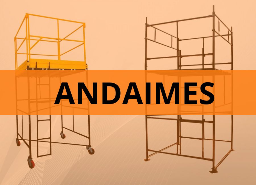 Construtores trabalhando sobre andaimes